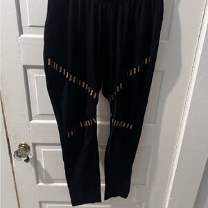 Torrid Black Leggings with Gold Accents